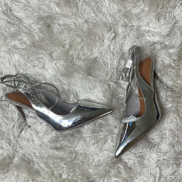 Brand new ASOS metallic/silver heels size 10 - Picture 2 of 5